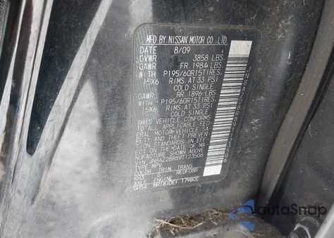 2009 Nissan Cube 1.8S z USA, uszkodzony, nr VIN JN8AZ28R89T123506